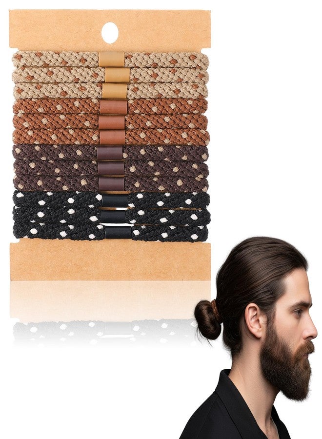 ValueBargain 12 Pcs Men's Hair Ties, Braided Hair Ties for Men No Slip for Long & Thick Hairs, No Breakage and Crease for Workout, Gym & Daily Use (Multicolor) - Image 1